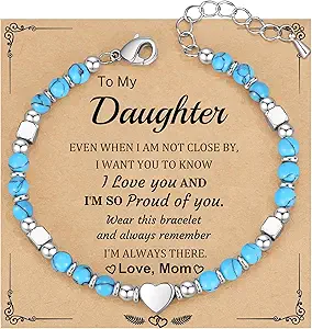 Christmas Gifts for Women, Stocking Stuffers for Teens Beaded Bracelets for Women Gifts for Mom Christmas Gift Mothers Day Gift for Grandma Daughter Bonus Mom Nature Stone Bead Bracelet Graduation Jewelry for Her 2026