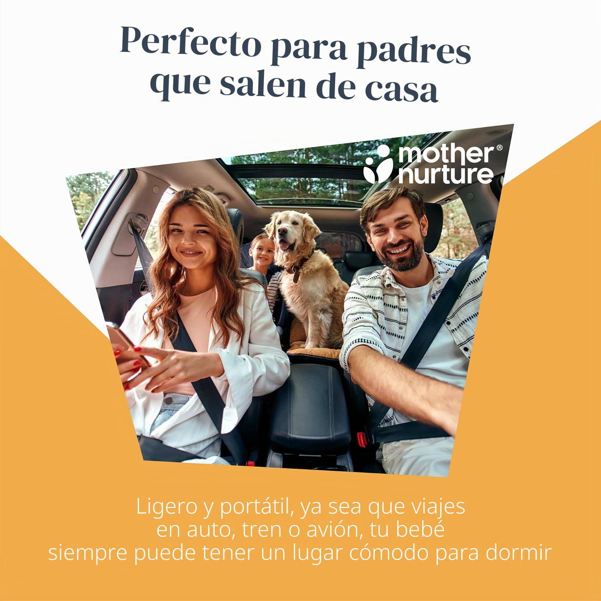 Mother Nurture Colchón clásico de Espuma para Cuna de Viaje (90 x 50 cm x 7 cm), hipoalergénico, Transpirable, para Dormir cómodamente Durante la Noche, Funda Reversible y extraíble, Probado BSI, se