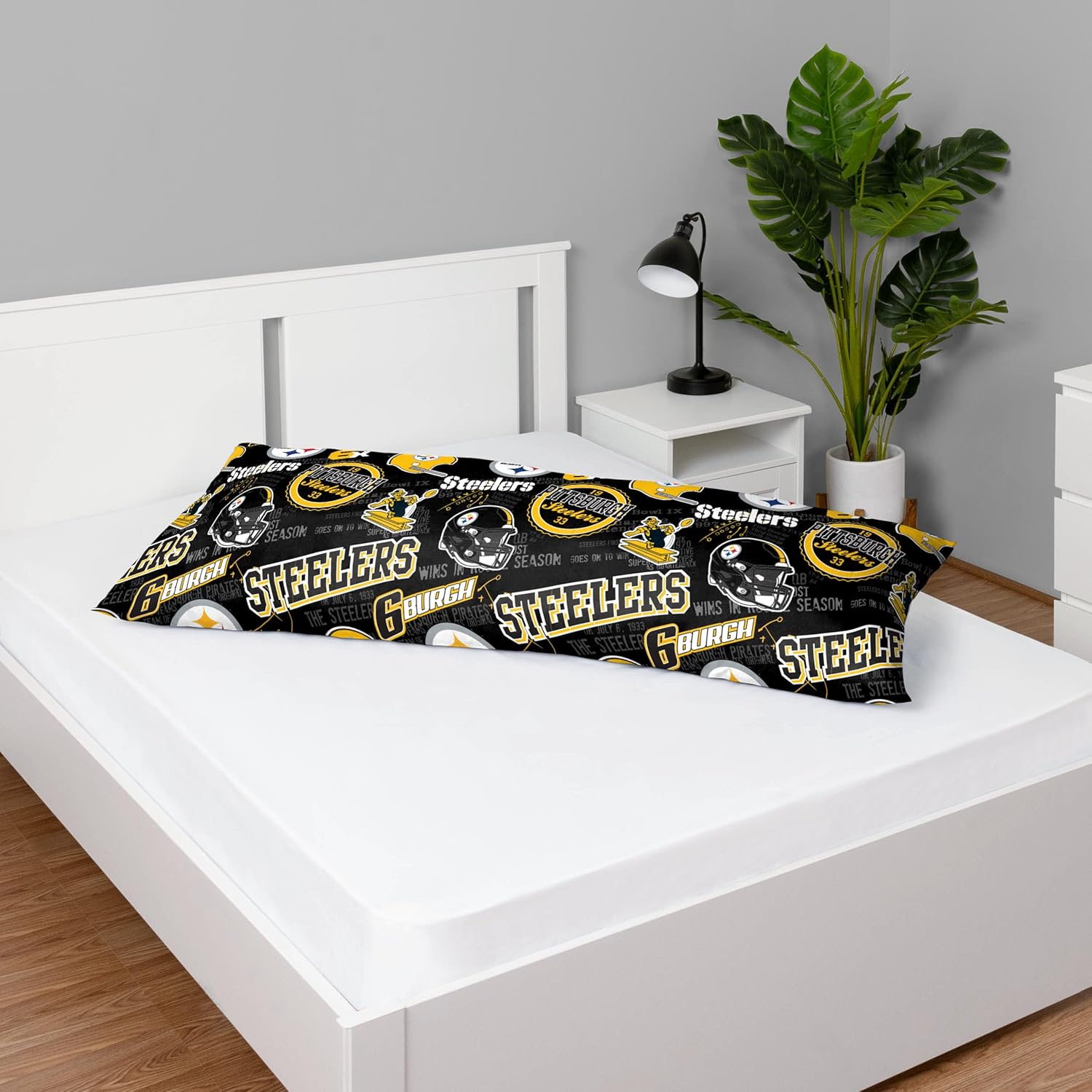 FOCO NFL Unisex-Adult NFL Team Logo Printed Plush Body Pillow Pittsburgh Steelers One Size Team Color