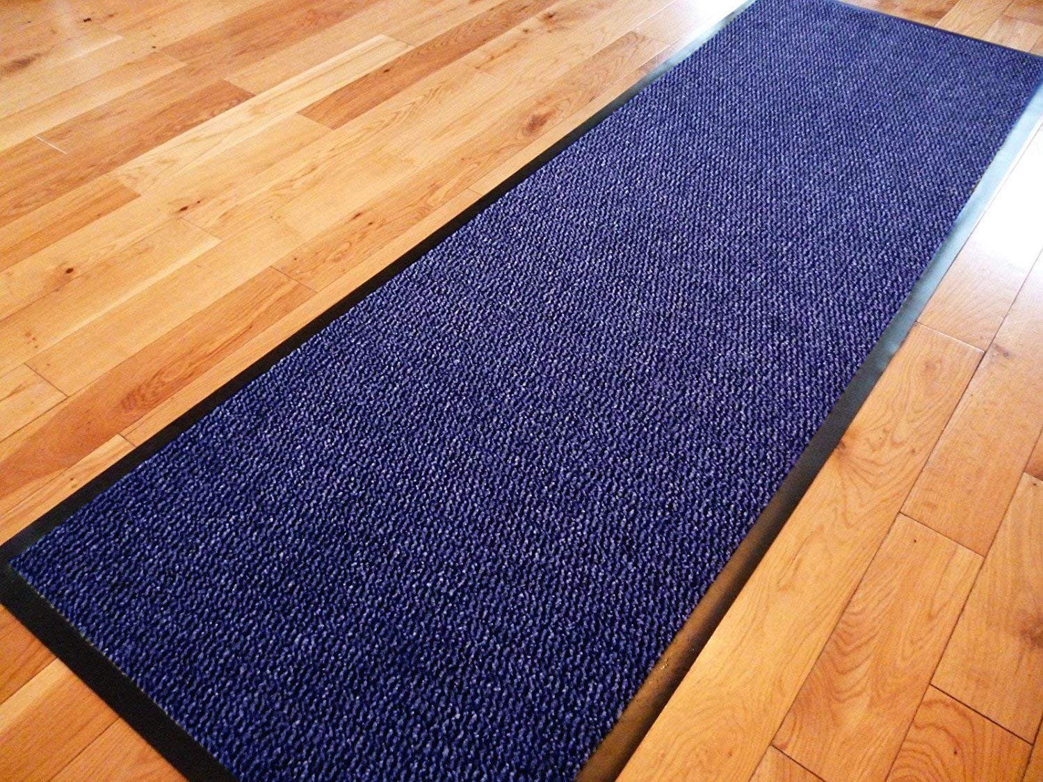 TrendMakers Dirt Stopper Carpet Runner 40cm x 60cm MIDNIGHT BLUE/Black.With Non-Slip Back For Home Office Kitchen Mats | POLYPROPYLENE PILE — image 1
