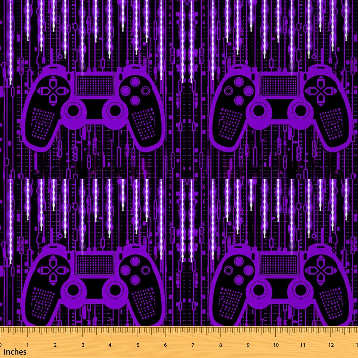 Homemissing The Yard Tessuto viola con videogiochi, tessuto per tappezzeria per sedie per bambini, tessuto per videogiochi, tessuto per la casa, progetti fai da te, morbido, 276 x 150 cm