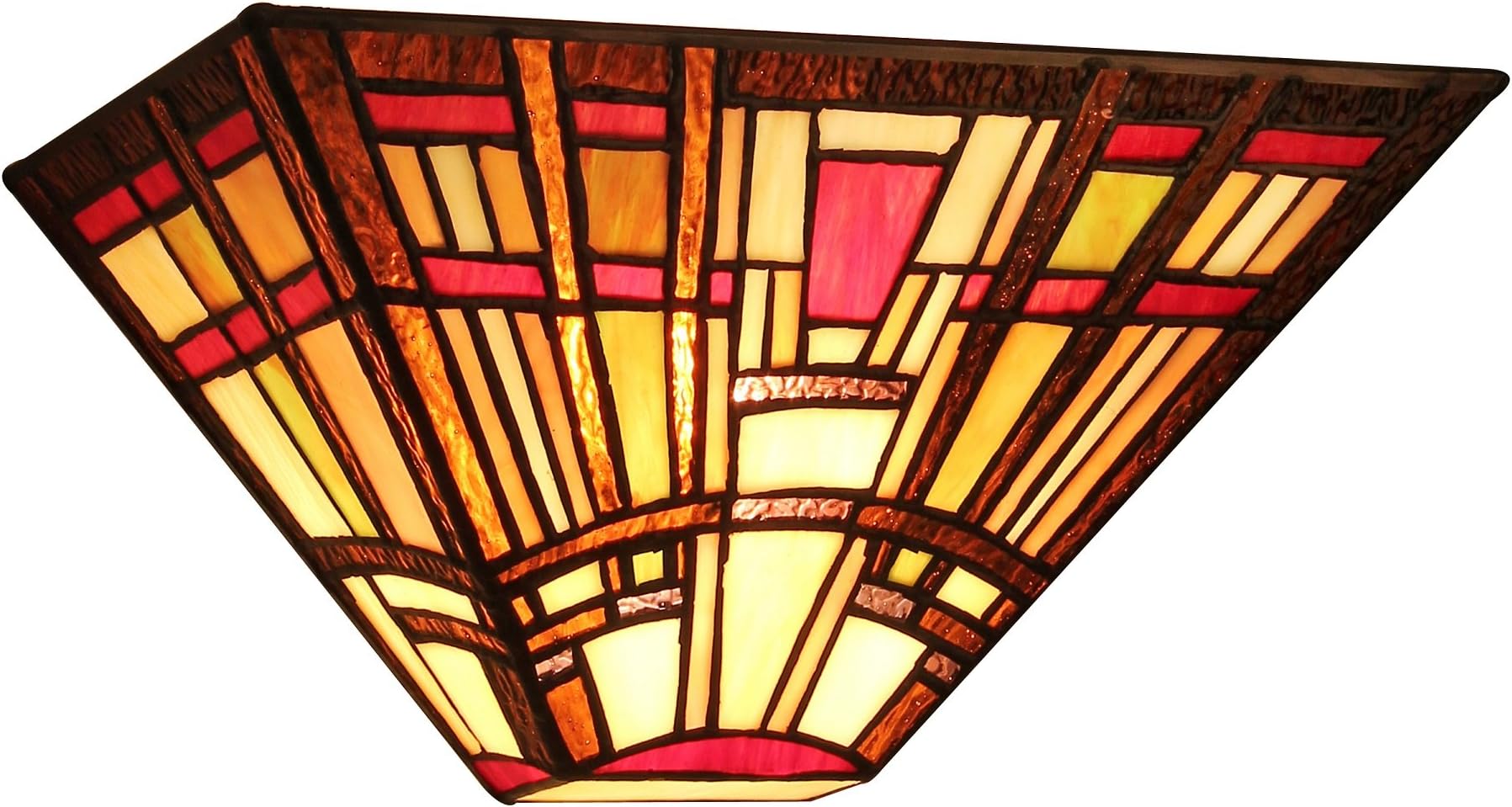 ChloeLighting CH33292MS12-WS1 Hopkins, Tiffany-Style Mission 1-Light Wall Sconce, 12-Inch Wide, Multi-Colored