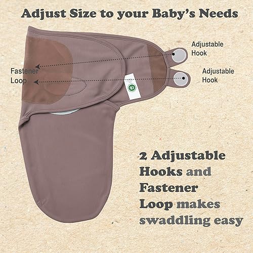 Miniatura 8 de Bublo Baby Pañales para recién nacidos de 0 a 3 meses, mantas para envolver al bebé de algodón orgánico con certificación GOTS, suaves y