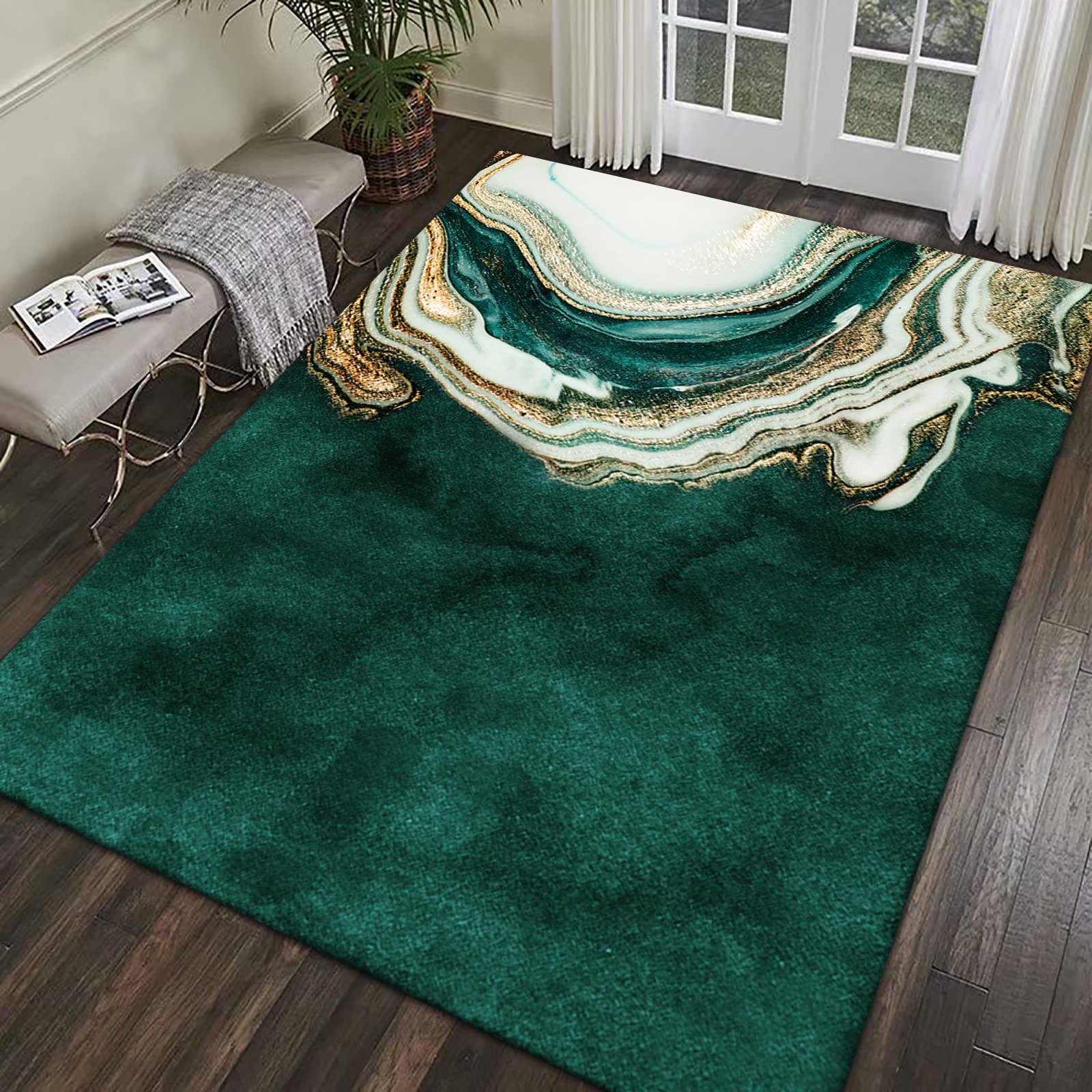 Tapis poils longs antidérapant et doux pour un salon sécurisé