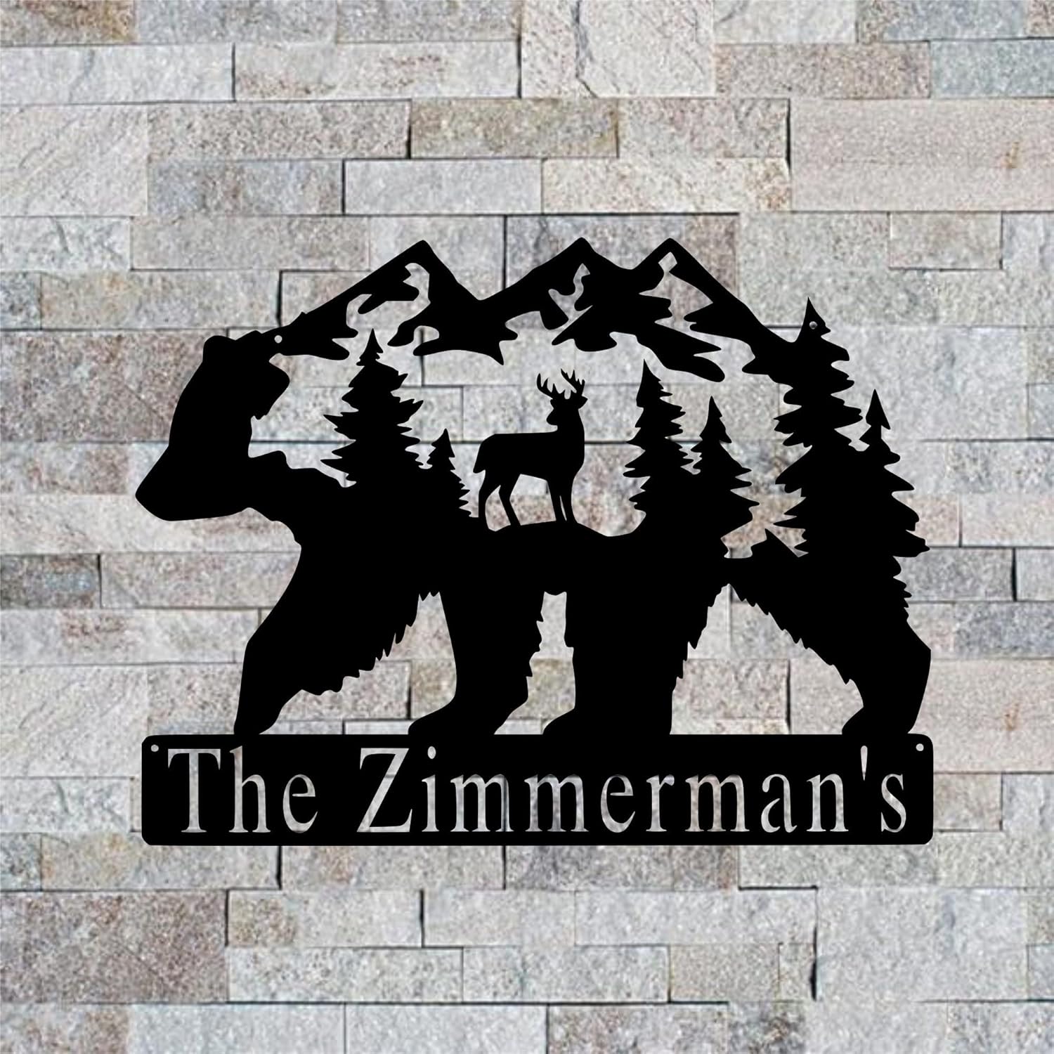 Personalized Bear in Nature by Sea Biscuit Metal Designs