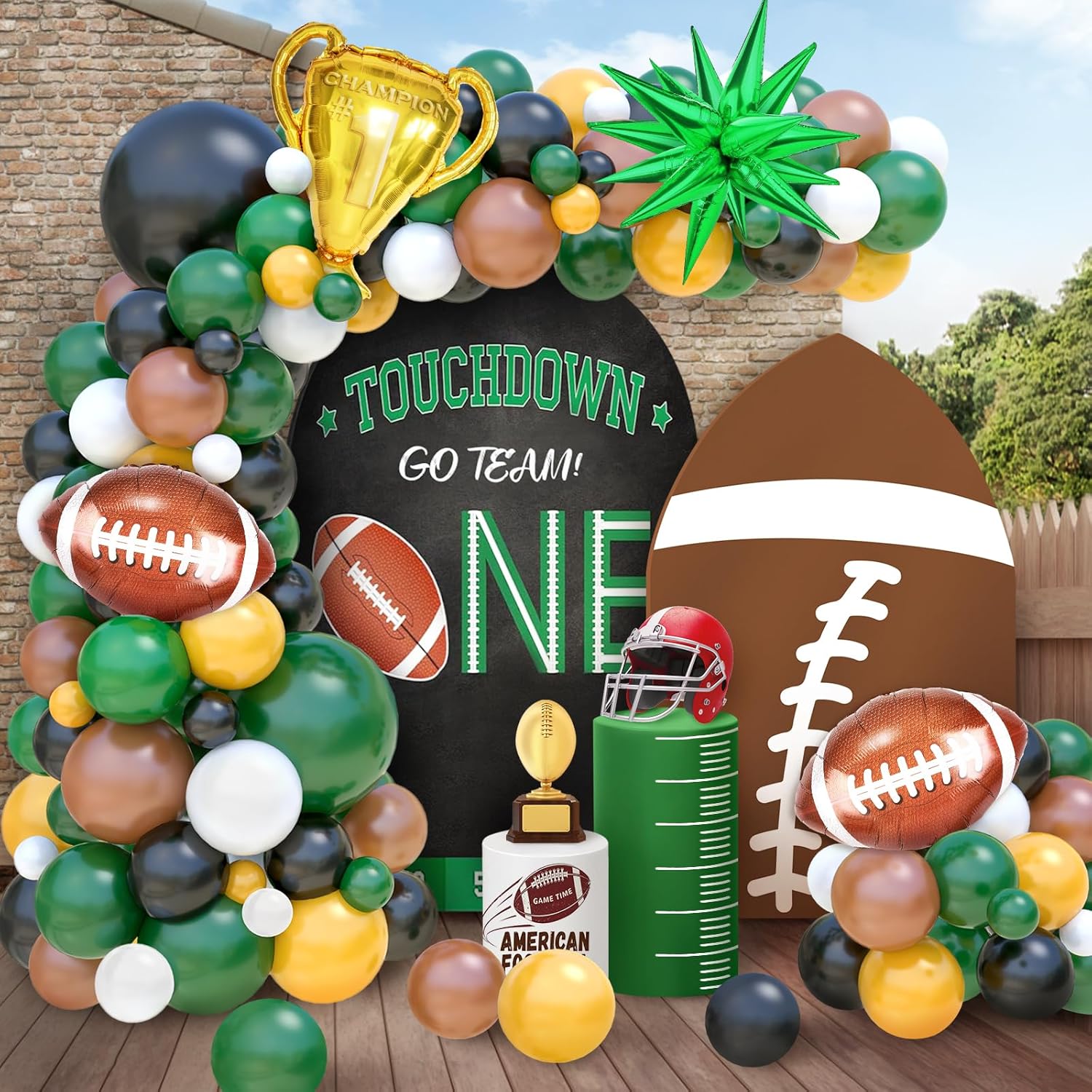 Football Balloons Arch Garland Kit, Football Party