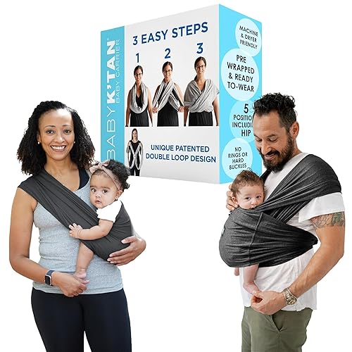 Active Yoga Baby K'tan - Portabebés Envoltura #1 fácil pre-envuelta  Tela de yoga suave  Protección solar UVAUVB  Transpirable de secado rápido