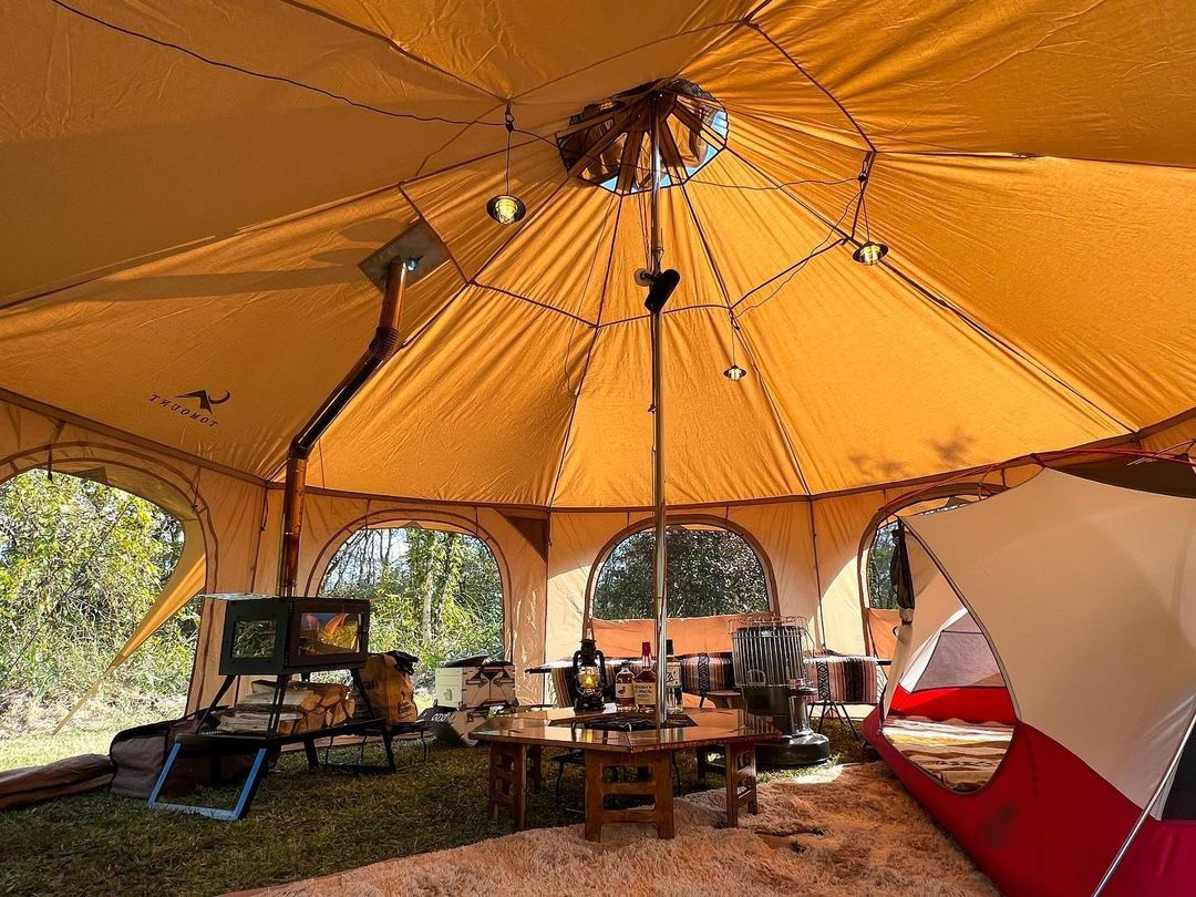 TOMOUNT Tipi Zelt Baumwollzelt 6-8 Personen Canvas Pyramiden Jurtenzelt  Groe Familien Glamping Zelt fr Camping, Hiking, Festival, Parties,  Hochzeit, Musikfest : Amazon.de: Sport & Freizeit