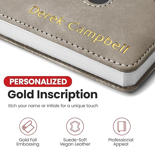 Miniatura 10 de Promot Cuaderno personalizado  A5 forrado de cuero encuadernado diario para escribir mujeres y hombres  Cuaderno ejecutivo de tapa dura, diario