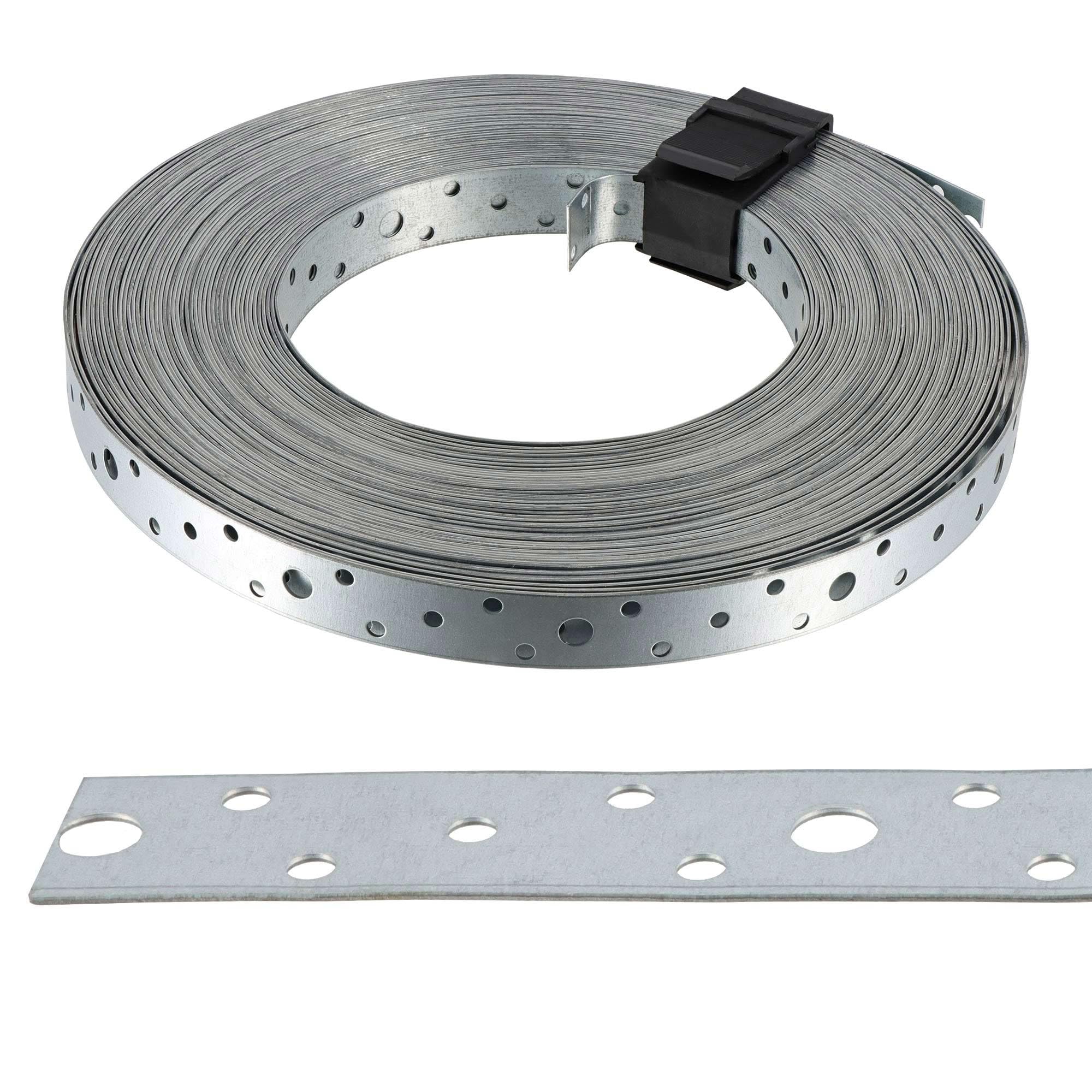 Feuillard perforé galvanisée - 20 x 0,9 mm x 25m