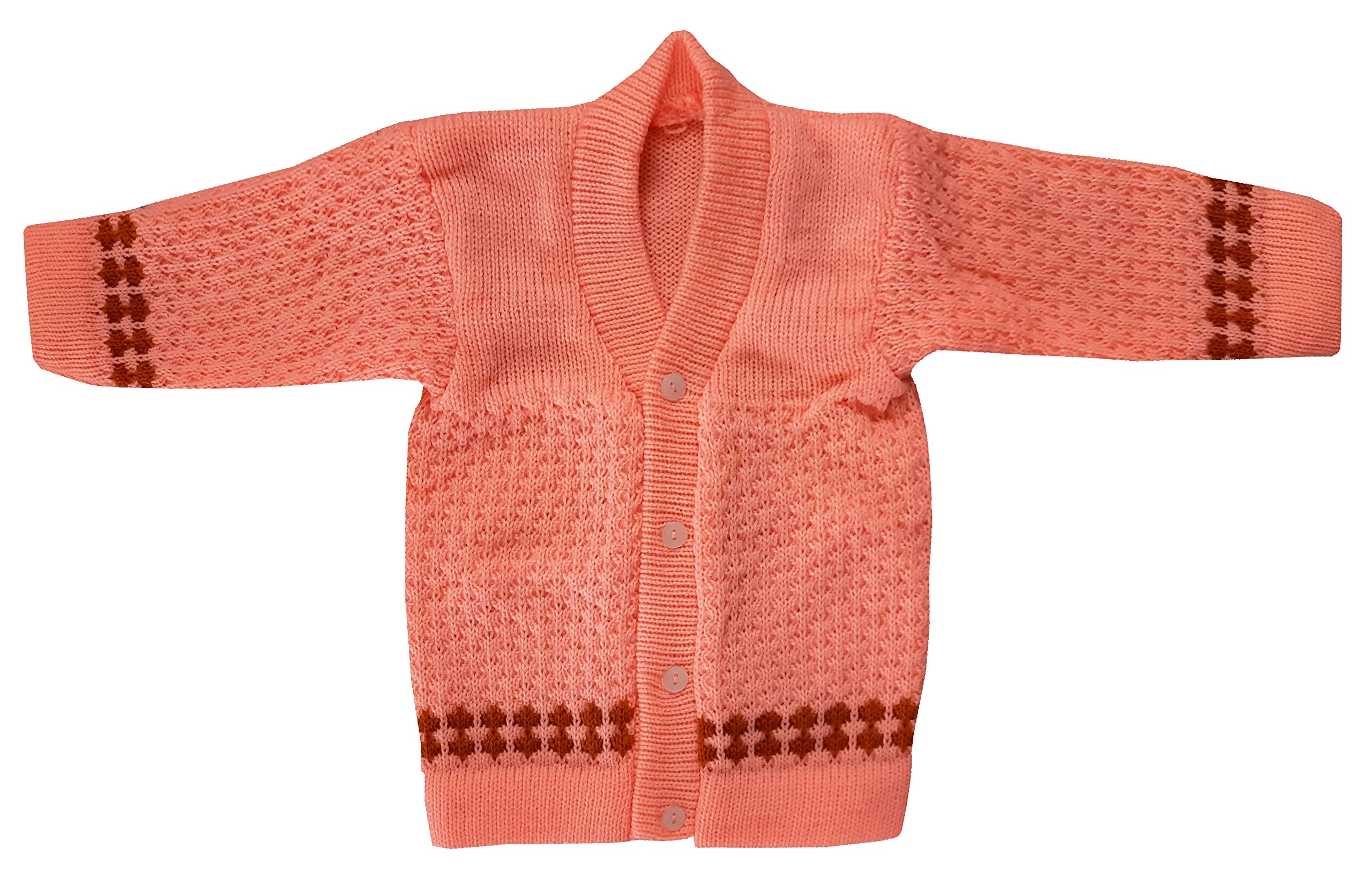 little PANDA Unisex Baby Sweater Woollen Full Sleeves Sweater with Cap and Booties Set Baby Boys and Baby Girls Sweater (in, Age, 6 Months, 9 Months, Regular, Peach) - Image 5 thumbnail