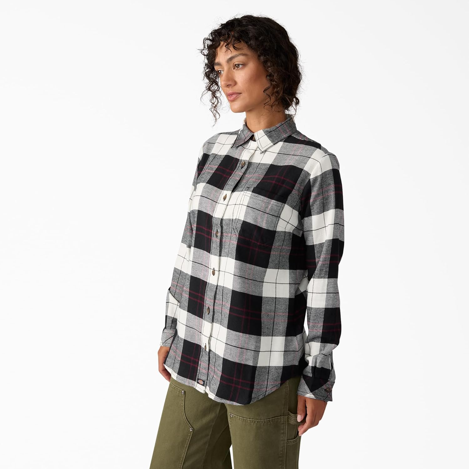 Dickies Women's Plaid Flannel Long Sleeve Shirt - Image 3