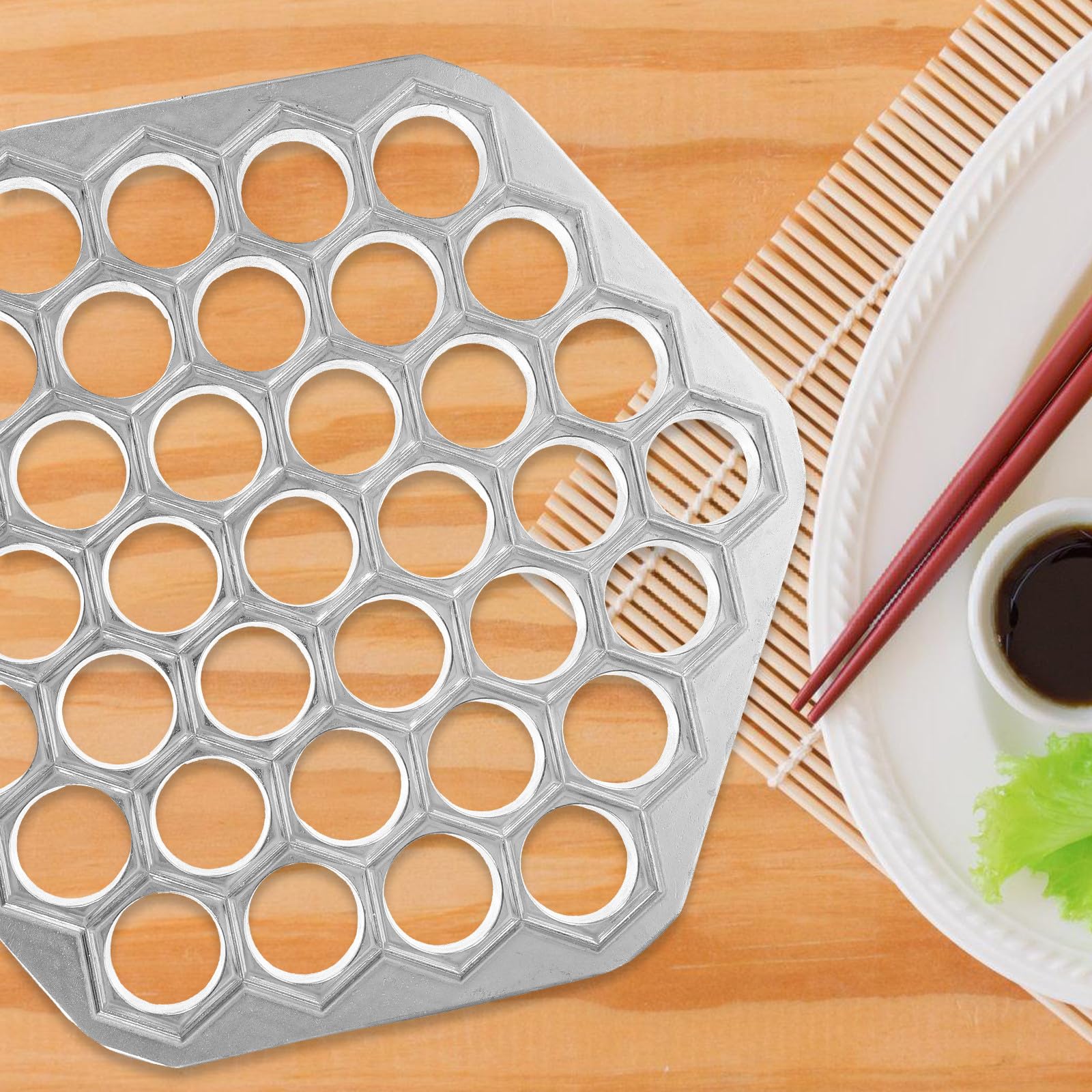 Didiseaon Stampo per Pelmeni in Metallo Riutilizzabile, Macchina per Gnocchi Multiforo, Strumento Cucina per Ravioli, Wonton e Ravioli Fritti, Facile da Pulire, Adatto a Uso Domestico