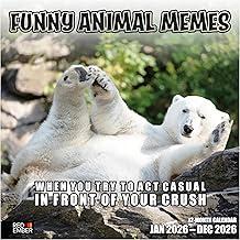 RED EMBER Funny Animal Memes 2026 Wall Calendar 12 Month | 12" x 24" Open | Thick & Sturdy Paper | Holiday Gift | Kids Animal Calendar 2026