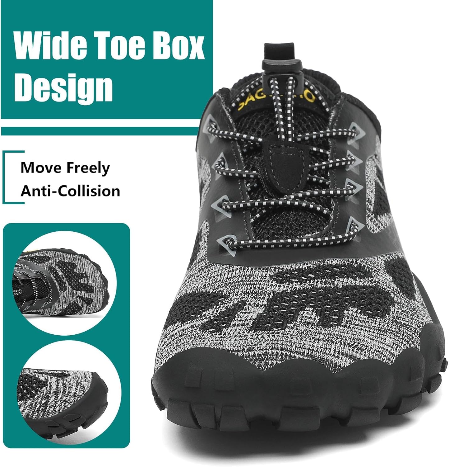 SAGUARO Womens Mens Barefoot Shoes Minimalist Trail Runner Wide Toe Box Zero Drop Outdoor Cross Training Shoe - Image 3