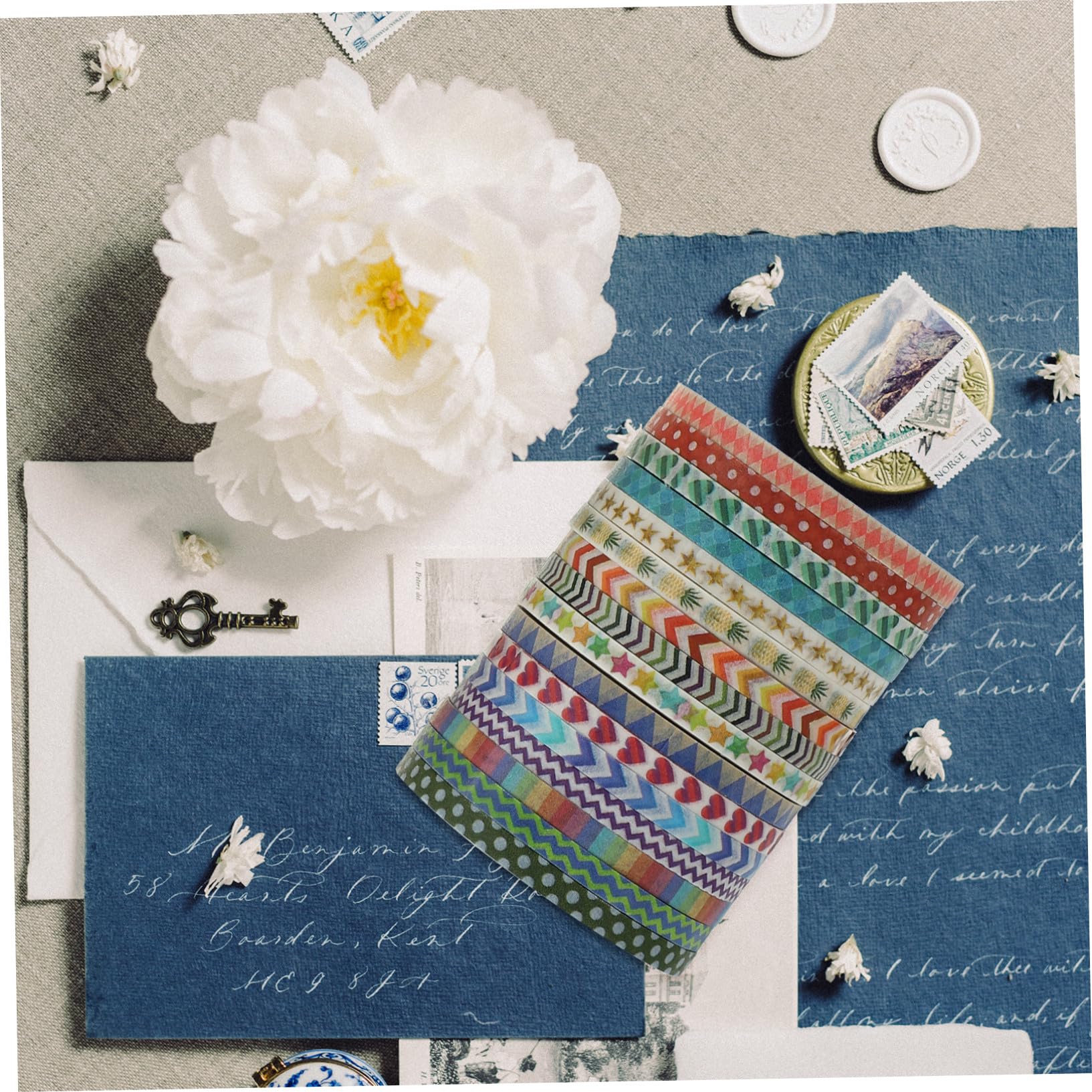 TEHAUX 192rotoli Decorativo Washi Per Adesivi Multi- Per e Scrapbook Facili Strappare Residui Per