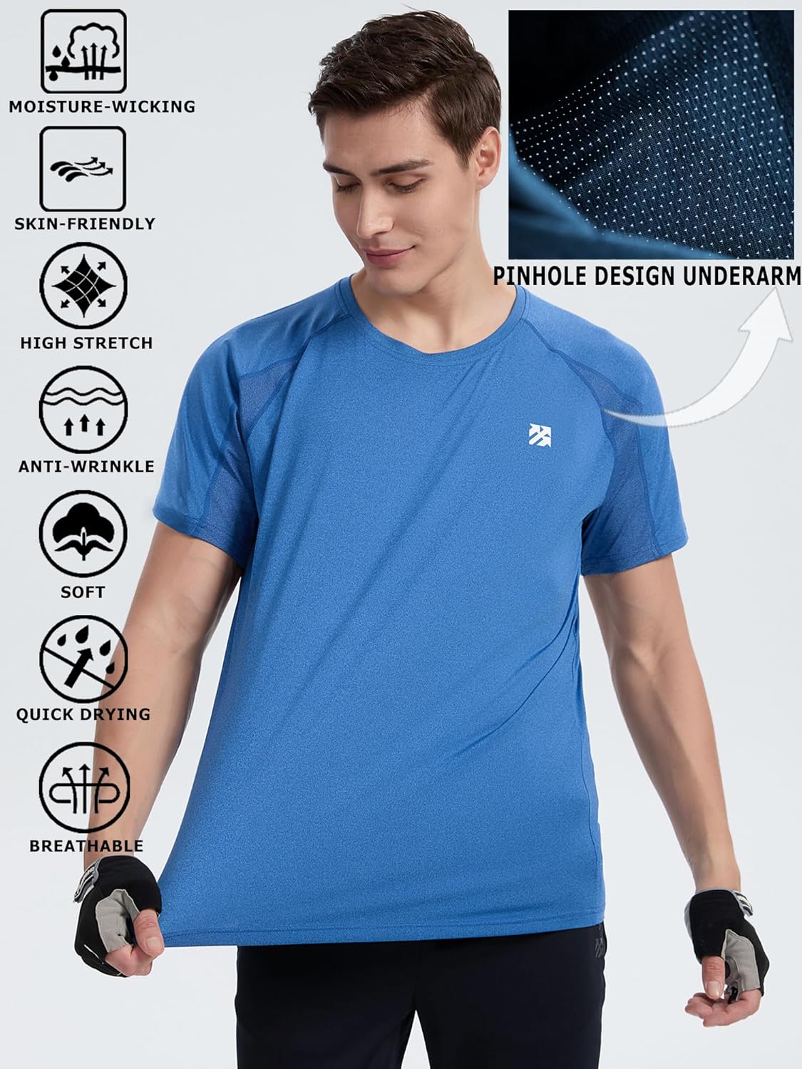 Moisture Wicking Quick Dry Soft Pickleball Workout Hiking Camping Running Shirts for Men Outdoor Sports - Image 3