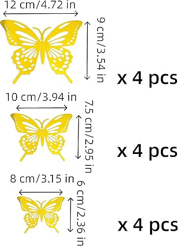 Miniatura 3 de 20 hojas de papel de regalo de flores, ramo de flores frescas con borde dorado con papel de regalo de mariposa 3D, suministros florales de 22.5 x