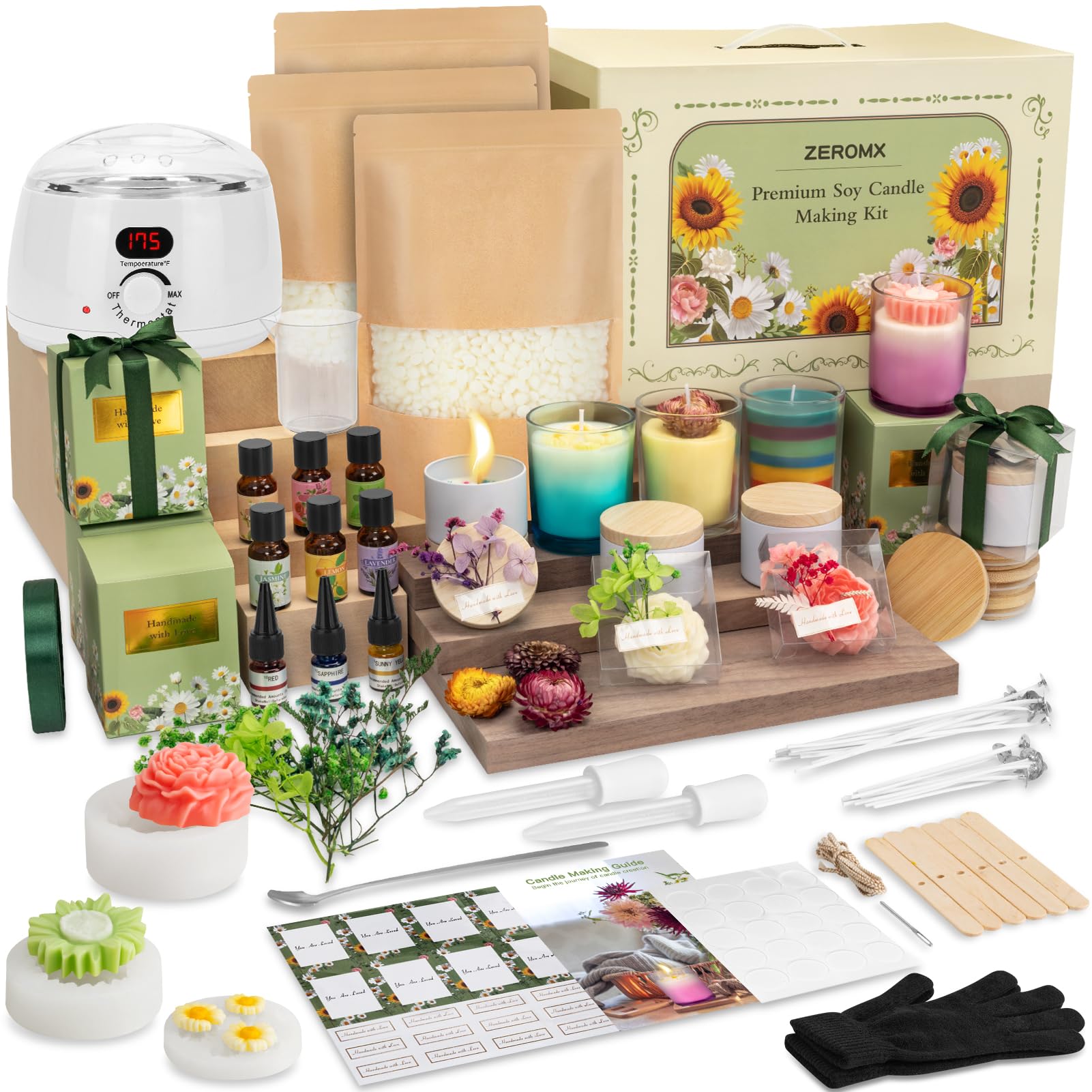 ZEROMX Premium Soy Candle Making Kit Candle Making Kit, Candle Making Supplies with Digital