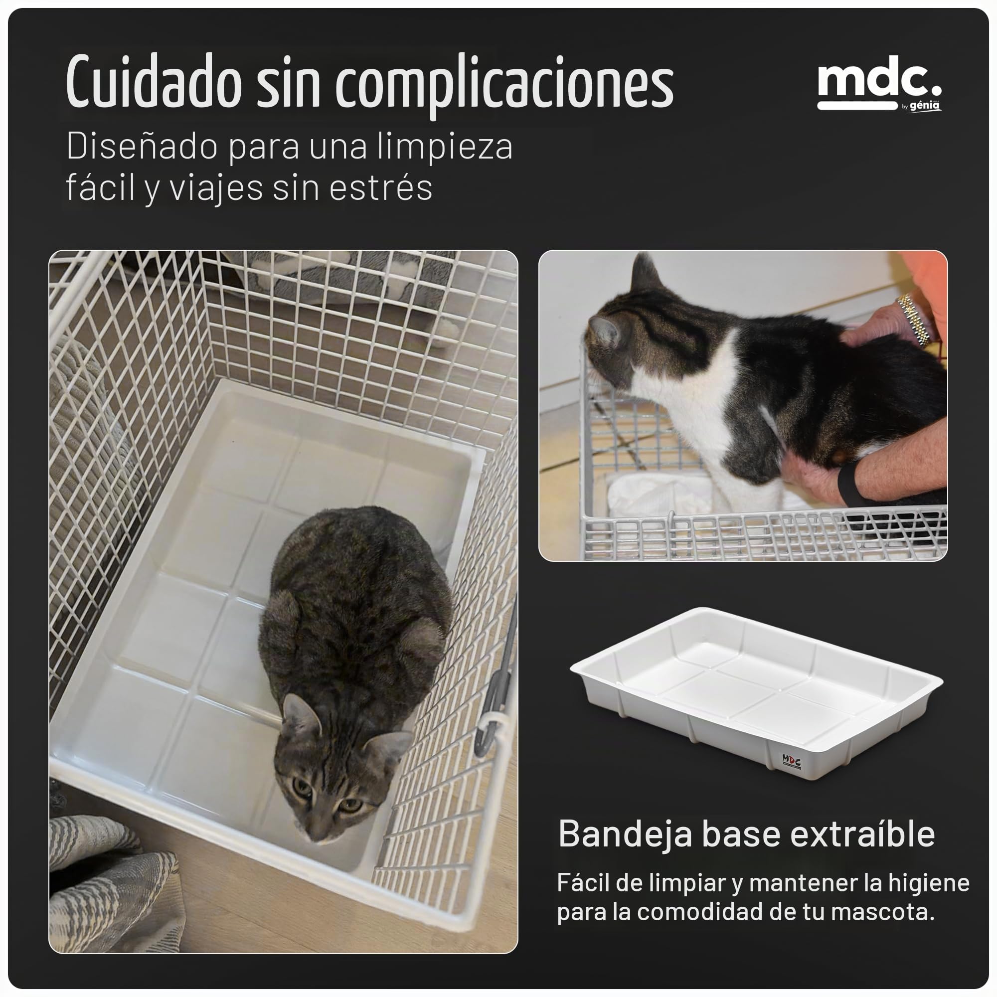 MDC Cesta de Transporte para Gatos, Color Blanco