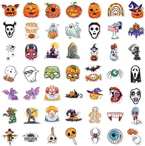 Miniatura 6 de 100 calcomanías de Halloween, calabaza, fantasma, bruja, murciélago, holográfico, láser, decoración de fiesta, fiesta de Halloween, impermeable,