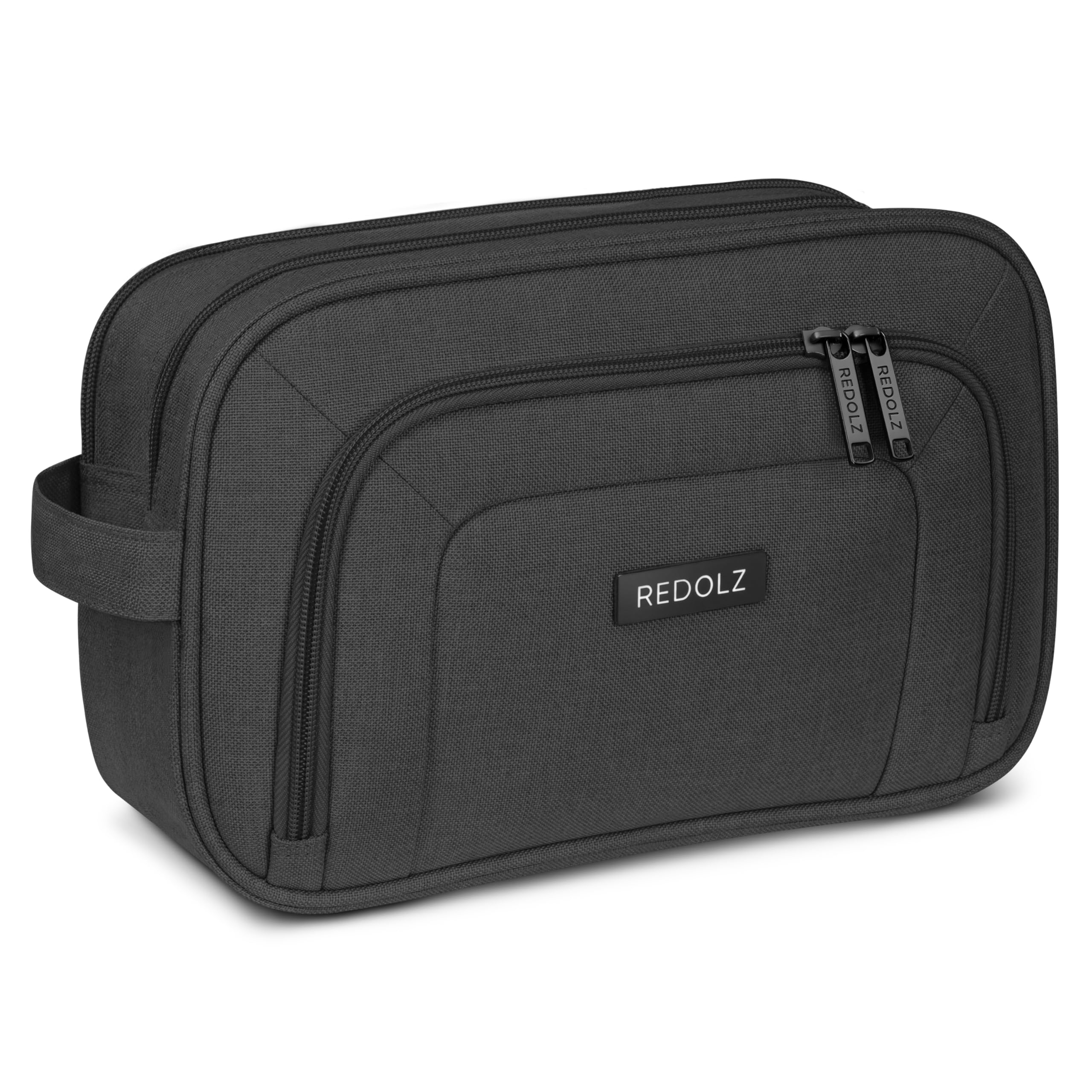 REDOLZ Kulturtasche Kosmetikbeutel Kulturbeutel Kosmetiktasche Waschtasche Make-Up-Tasche mit 2 Reißverschlussfächern & Vortasche | 30 x 10 x 19,5 cm | für Damen & Herren (Essentials 12)
