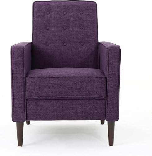 Miniatura 42 de GDFStudio Macedonia - Sillón reclinable de tela con respaldo copetudo, moderno Gris,azul (Muted Blue),Verde apagado/Espresso oscuro,Morado
