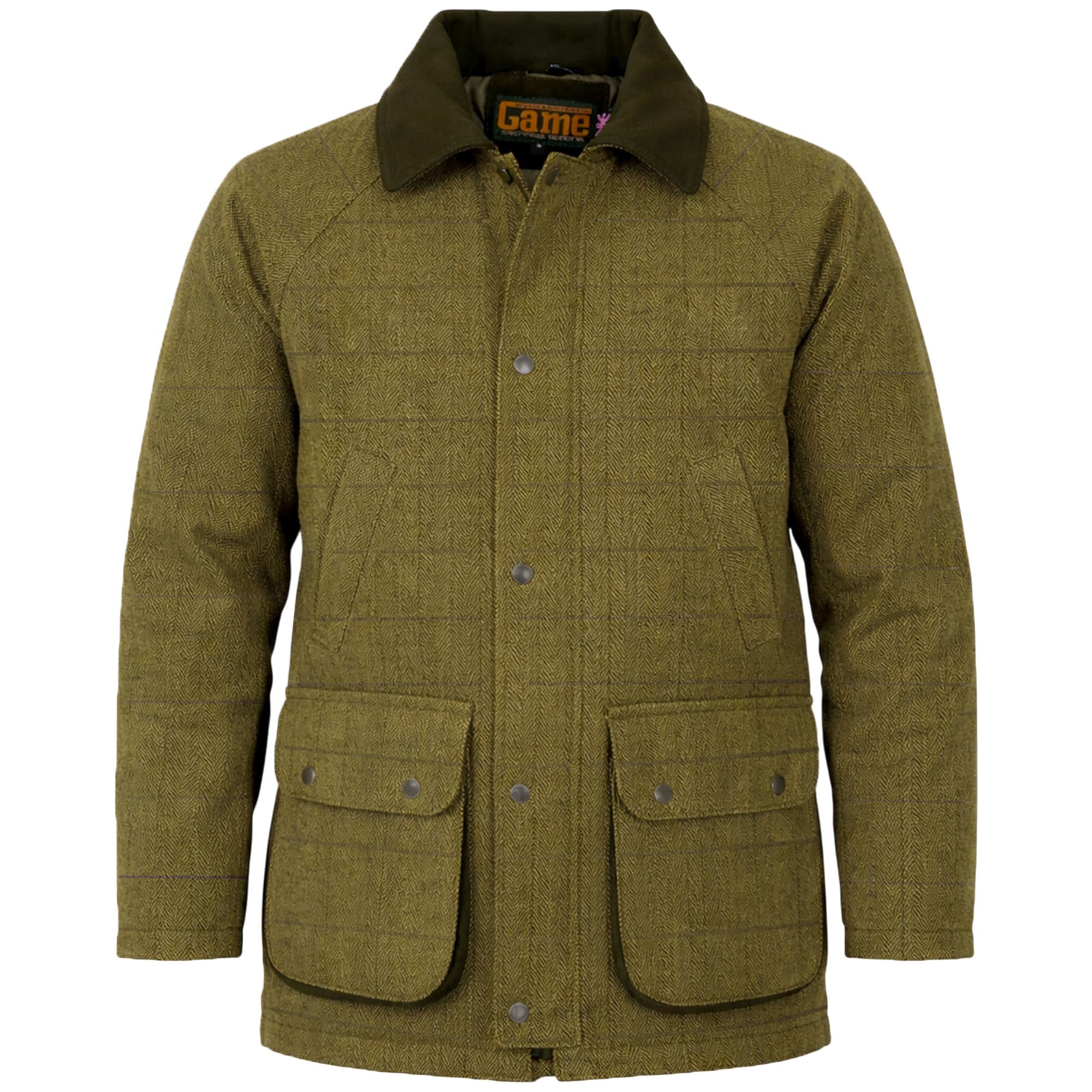 Game Technical Apparel Men's Ascot Light Sage Game Light Derby Tweed Hunting Shooting Jacket Coat - D35 (L)