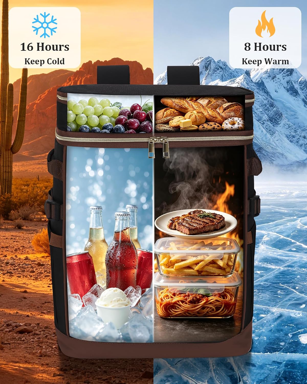 48 Can Leak Proof Insulated Backpack Cooler, Waterproof