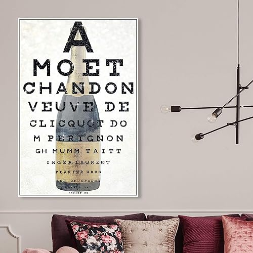 Miniatura 5 de The Oliver Gal Artist Co. Lienzo enmarcado para pared con diseño de bebidas y licores de champán, 30.0 x 44.6in, negro, dorado