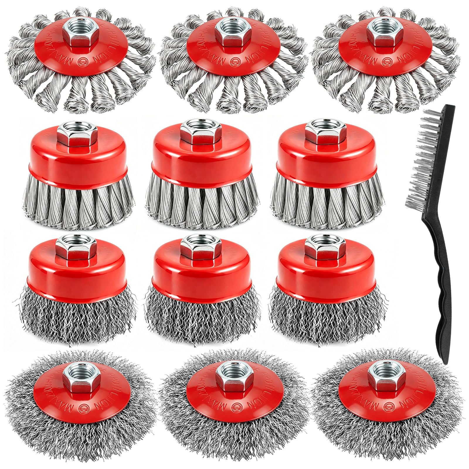 Wire Wheel Brushes for Angle Grinder - 7 Pack -9