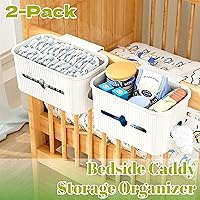 Vista 2 de Caja de almacenamiento para mesita de noche, organizador de pañales para cama de niños, cuna, corral, corralito, dormitorio del bebé, artículos