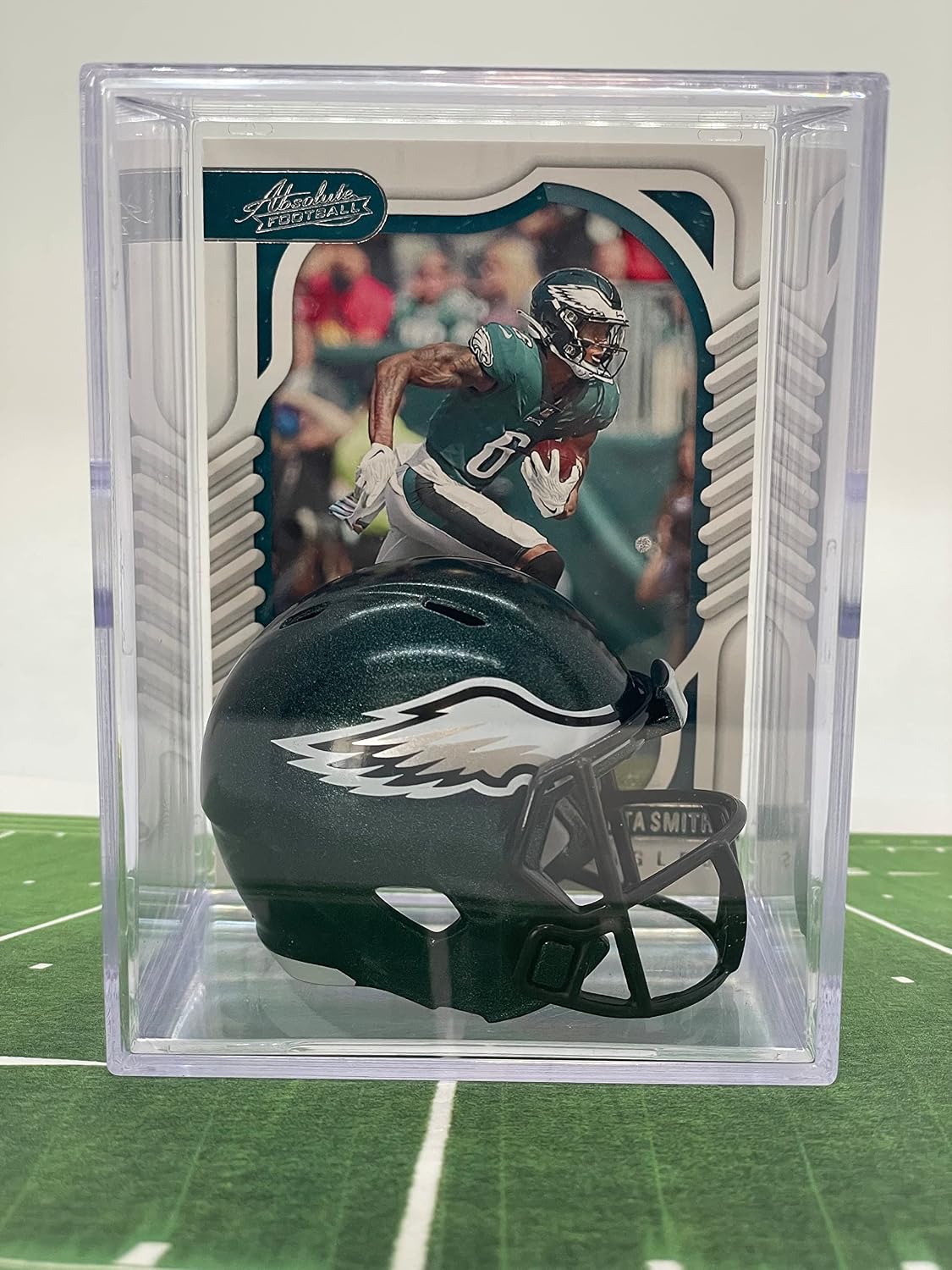 Philadelphia Eagles NFL Helmet Shadowbox w/DeVonta Smith card