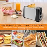 2 Slice Toaster, Adjustable Toaster with 6 Browning Levels and Pause Button, Compact Bread Toaster, Stainless Steel 2 Slots Toaster, Breakfast Toaster, Multifunction Toaster for Toast Crumpets