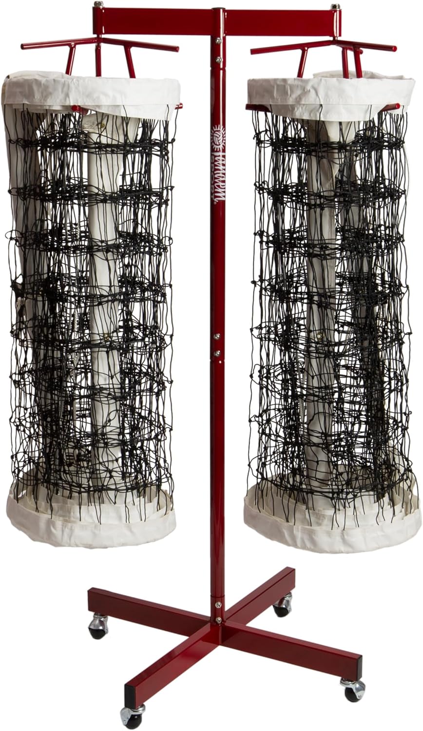 Tandem Sport Volleyball Double Net Storage Rack - Holds 2 Standard Nets - Volleyball Equipment Storage - Volleyball Net Rack