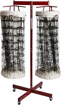 Tandem Sport Volleyball Double Net Storage Rack - Holds 2 Standard Nets - Volleyball Equipment Storage - Volleyball Net Rack - Red