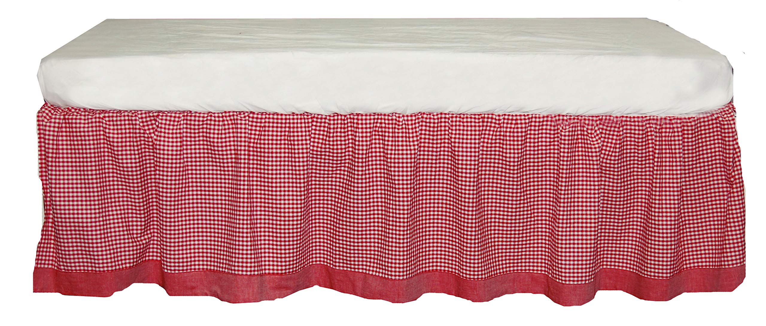 red crib skirt