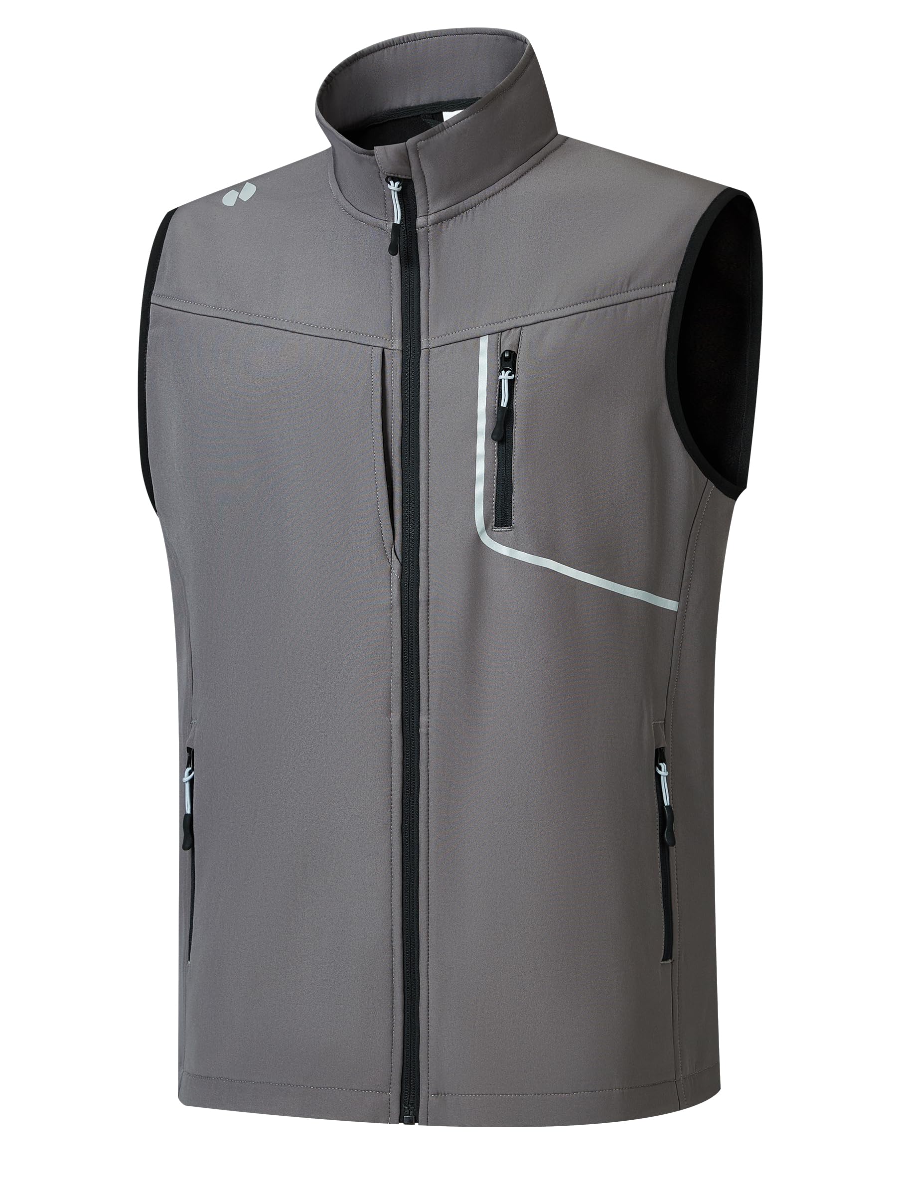 HOTSUIT Water Resistant Golf Vest for Men Lightweight Men’s Winter Vests Outerwear with 7 Pockets Softshell Fleece Vest