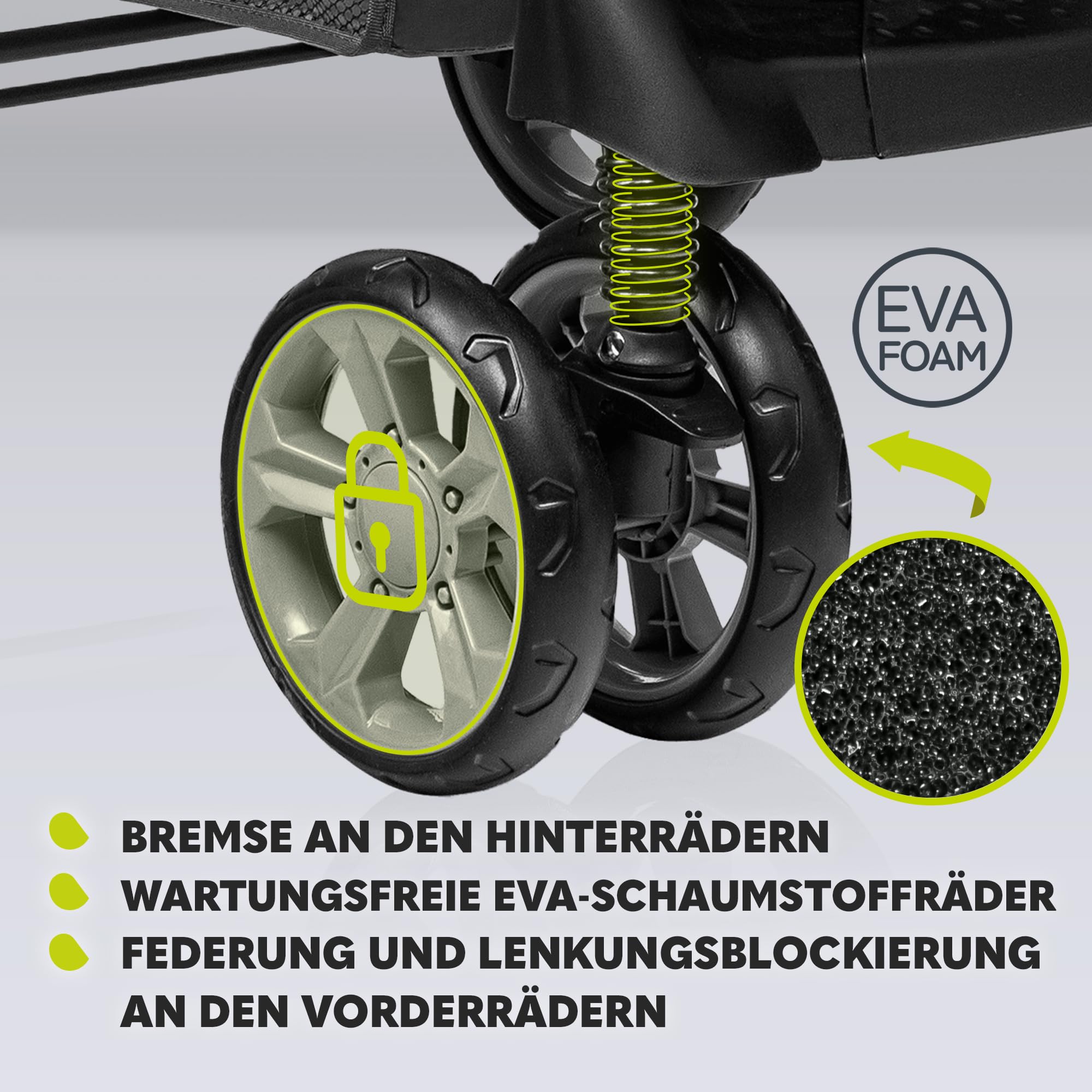 LIONELO Emma Plus Kinderwagen bis 15 kg, Buggy mit Liegeposition, zusammenklappbar, große Räder, großer Korb