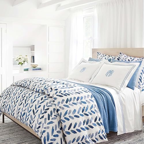 Miniatura 2 de Funda nórdica con diseño de burbujas de color azul francés, tamaño Queen, patrón sólido azul