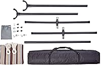 Vista 2 de Yaxa Basics Hamaca doble con soporte de acero de 9 pies que ahorra espacio y funda de transporte, capacidad de 450 libras, onda crema, 110 x 47 x