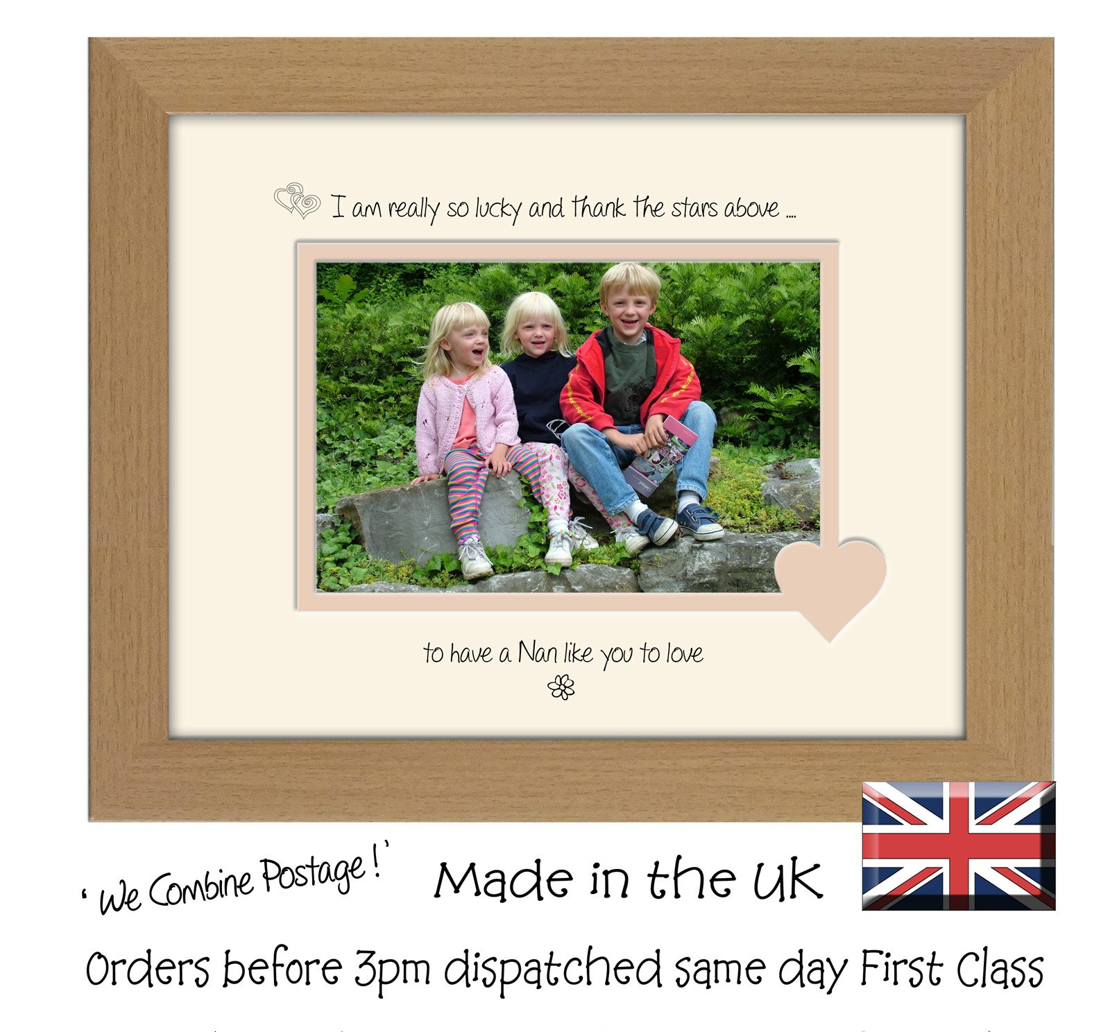 Photos In A Word Oak Finish Frame Cream Mount Beige Inside Nan Photo Frame Thank The Stars Above Double Mounted Quality Gift 823F (Oak Finish Frame Cream Mount Beige Inside)