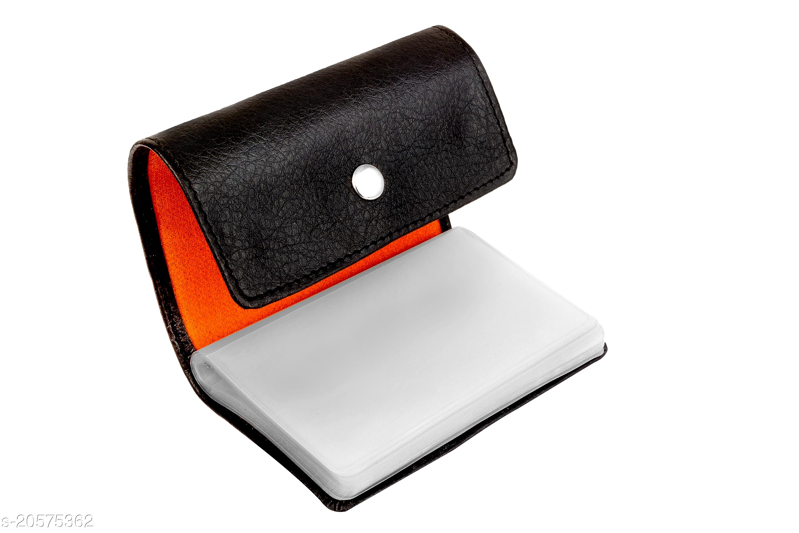 OFIXO Premium Artificial Leather (Black) Stylish Executive Credit/Debit/ATM/ID/Visiting Super Sleek, Sturdy (24 Card Holder 10cm X 7cm X 1.3cm) for Men's & Women's-picture-42