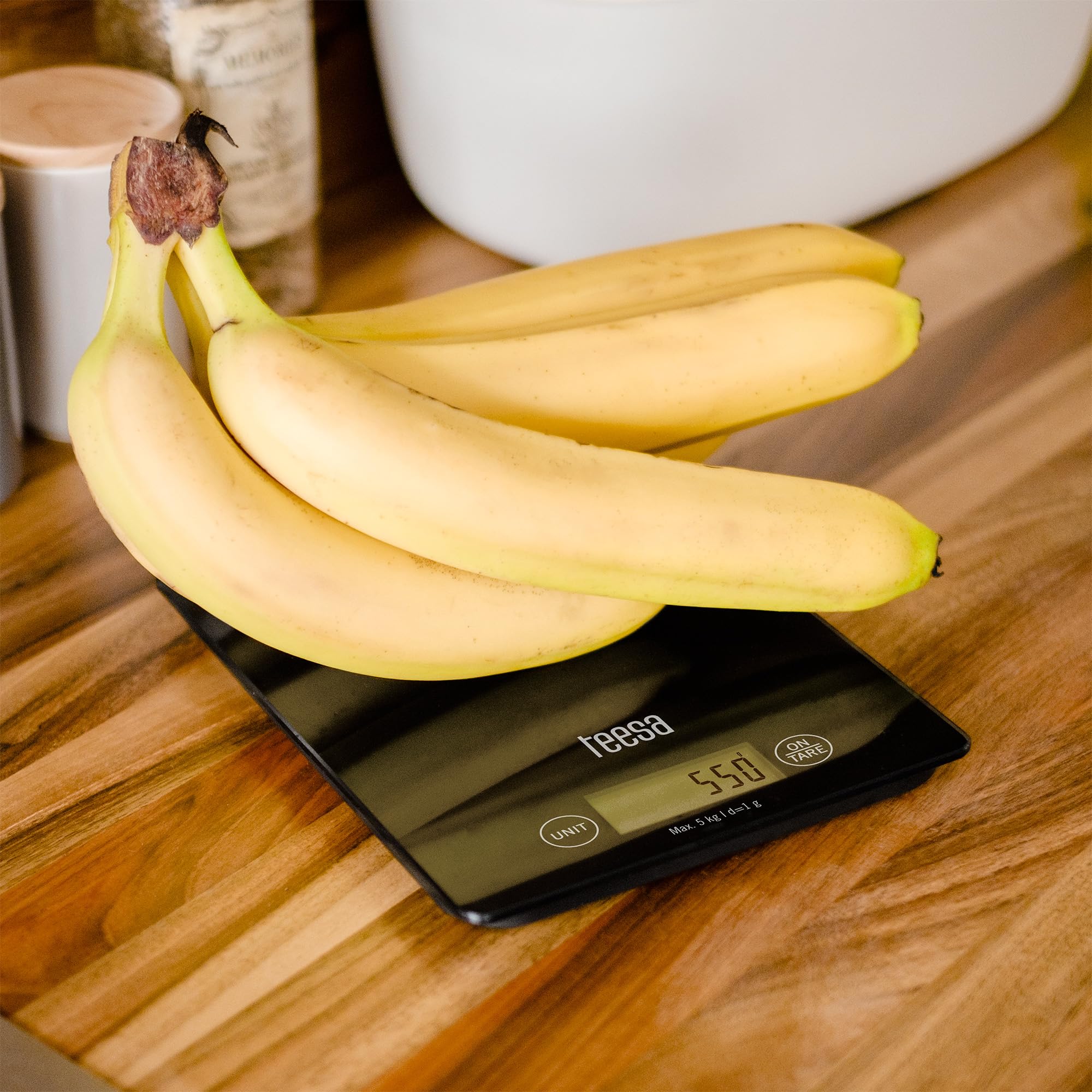 Teesa Waga Kuchenna Elektroniczna Szklana Domowa Tarowanie 5kg Czarna