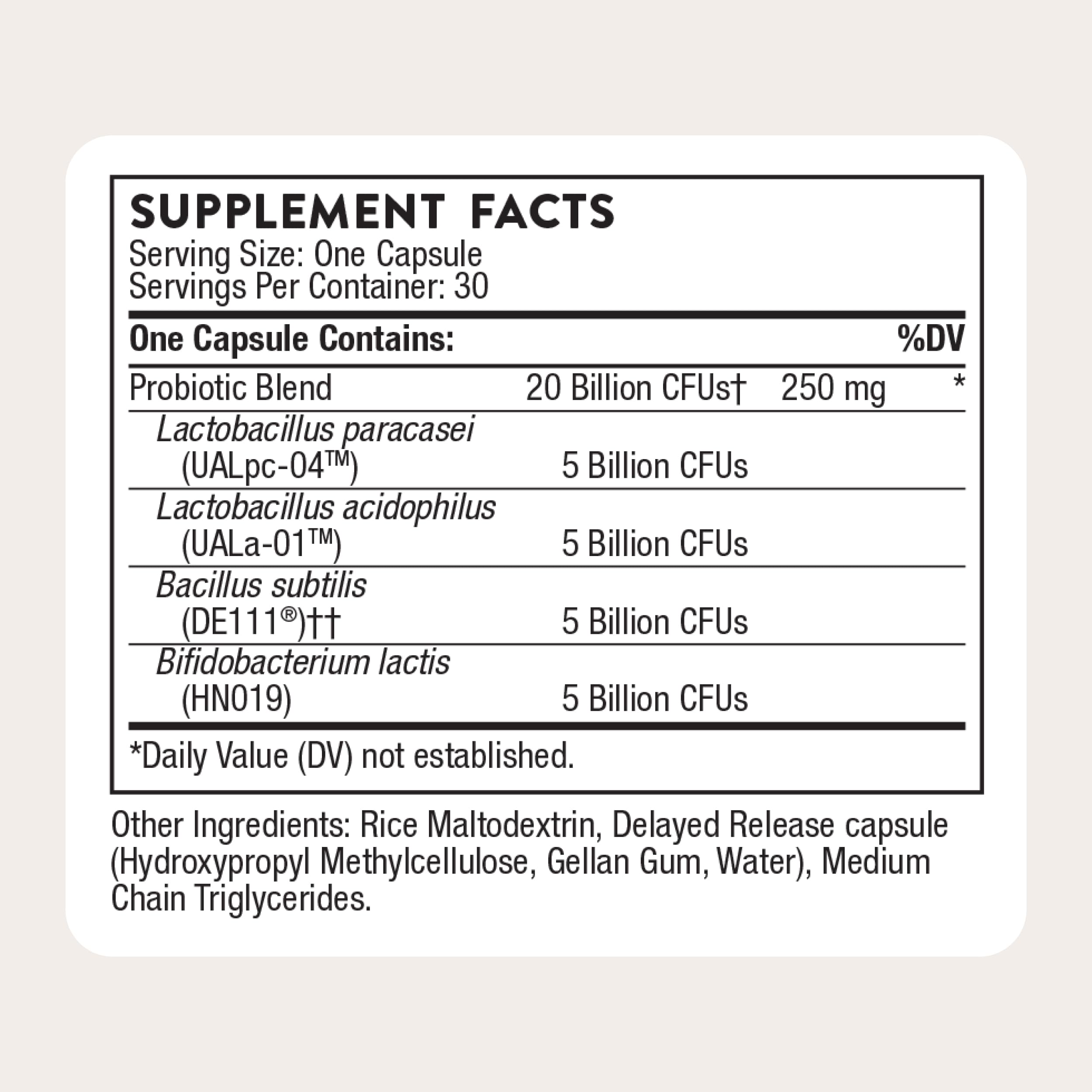 THORNE - FloraSport 20B - Shelf-Stable Probiotic Blend - Supports Gut, Immune & Digestive Health - Occasional Gas, Bloating, Diarrhea & Constipation Relief* - NSF Certified for Sport - 30 Capsules — Amazon image 5