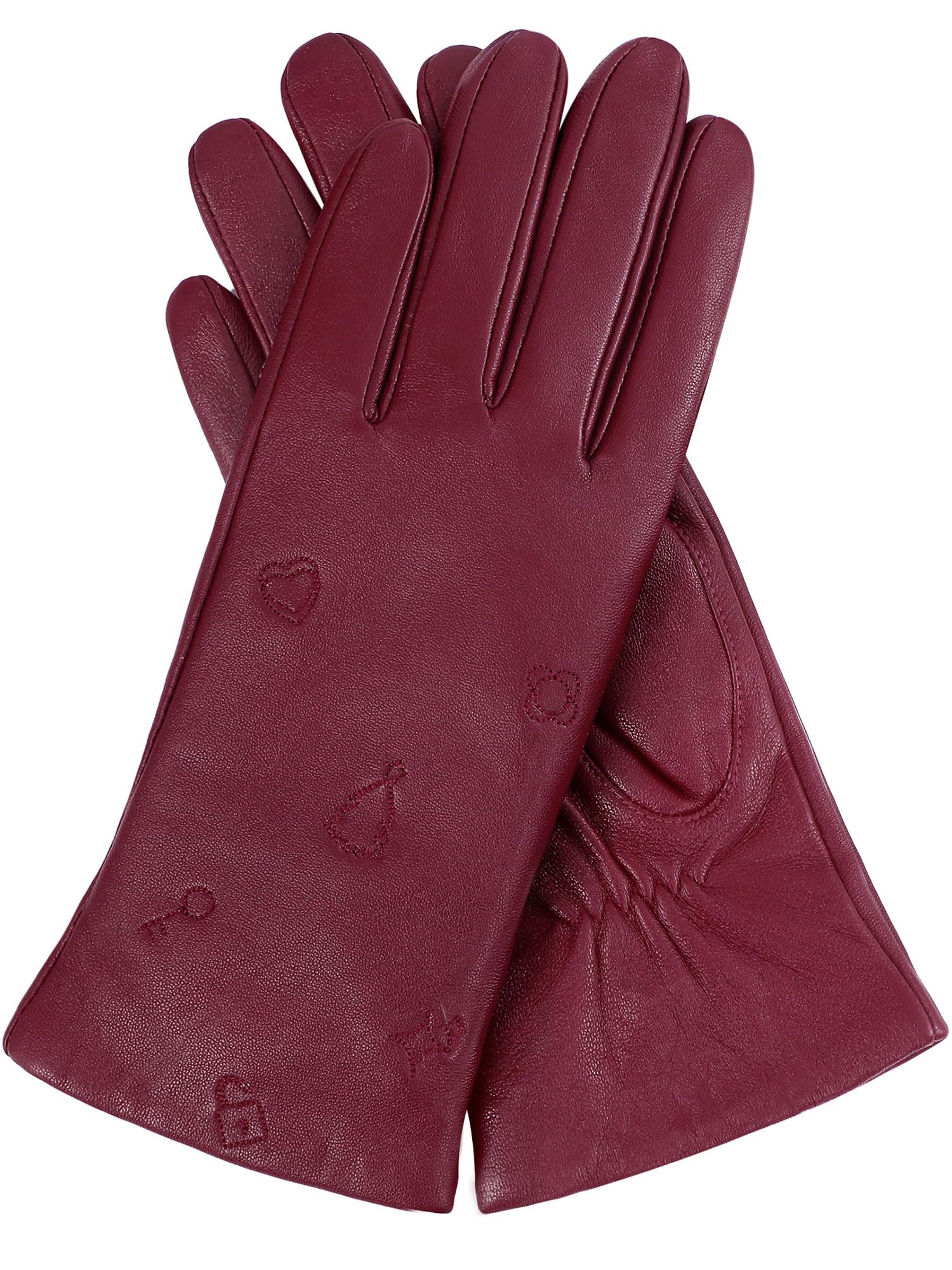 FIORETTO Women's Winter Chrome-Free Sheepskin Leather Gloves