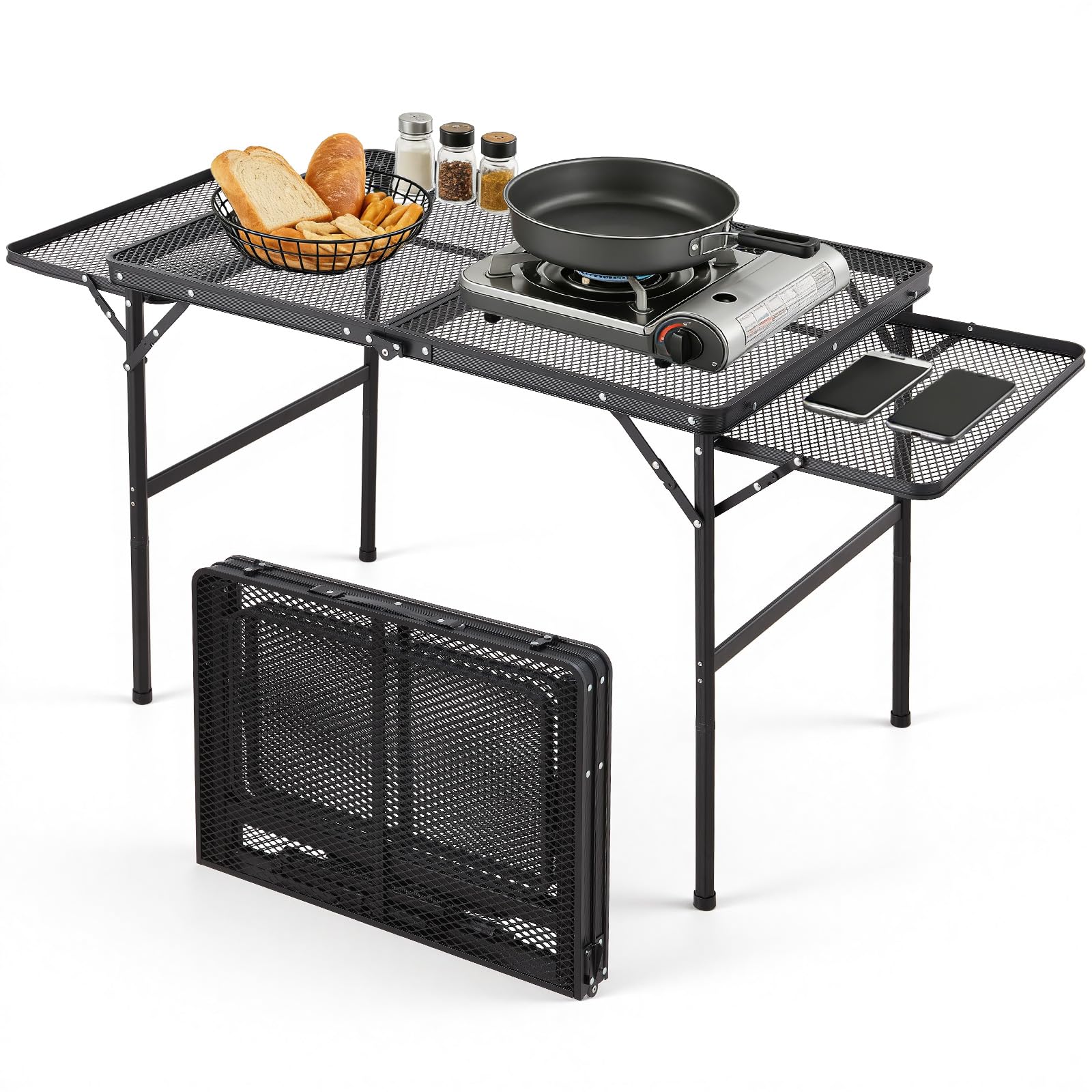 Table de camping pliante portable aluminium Warmiehomy de gril