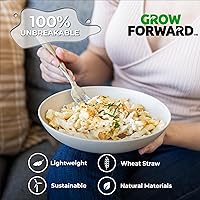 Vista 22 de Grow Forward Tazones de paja de trigo prémium para pasta, 30 onzas, irrompibles, anchos y poco profundos, juego de 6 cuencos de plástico