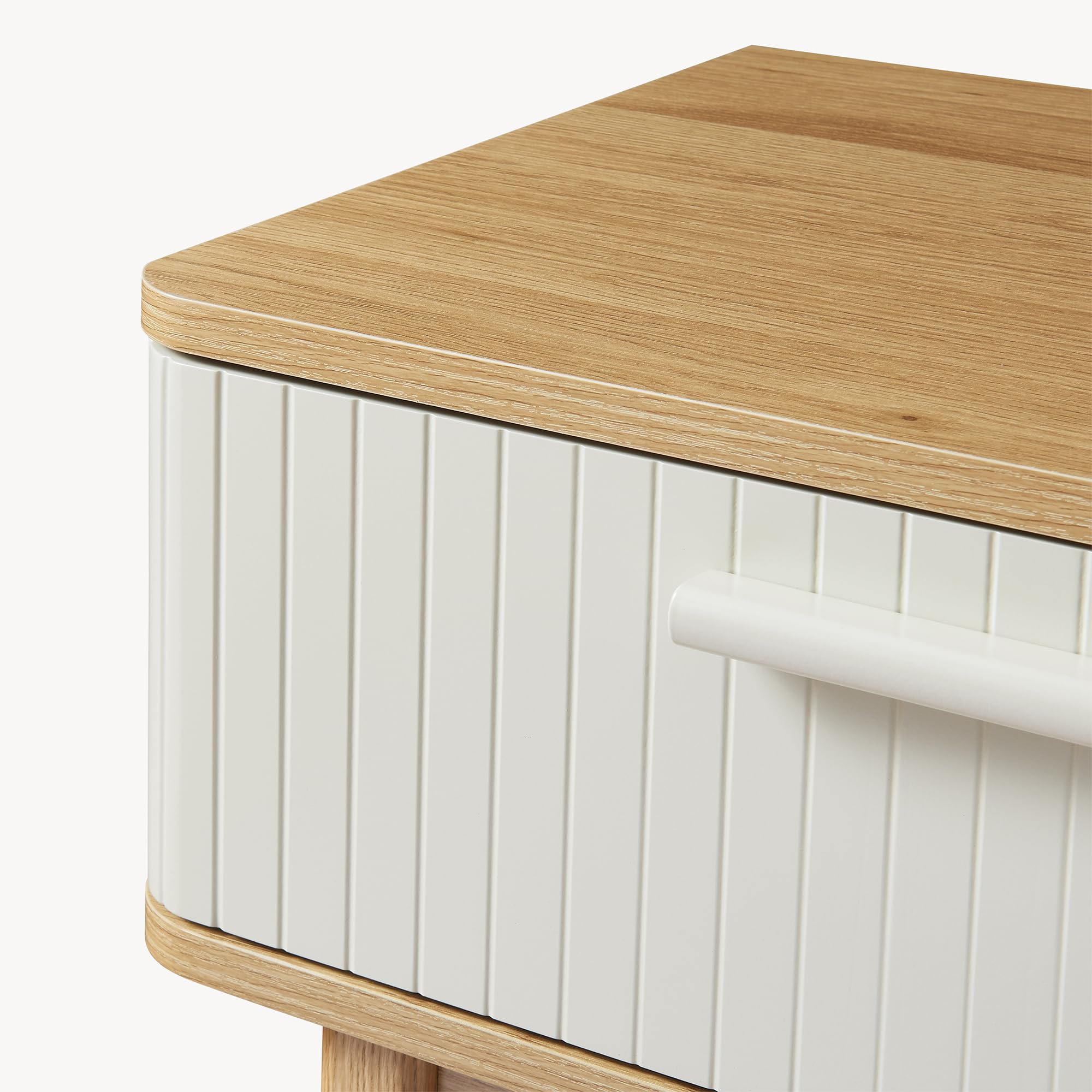 [en.casa] Mueble Recibidor Ferrersp Mesa Consola Mesa de Entrada con 2 Cajones y 1 Estante MDF Patas de Pino 100 x 40 x 80 cm - Roble/Oatmeal