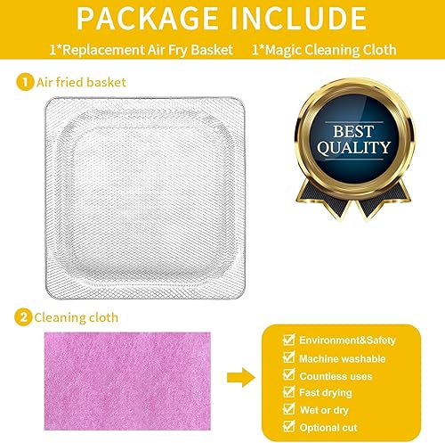 Miniatura 3 de Cesta para freidora de aire Ninja Foodi SP101 Digital Air Freidora Horno de encimera, 13.5 x 13.3 pulgadas, bandeja de accesorios para horno de